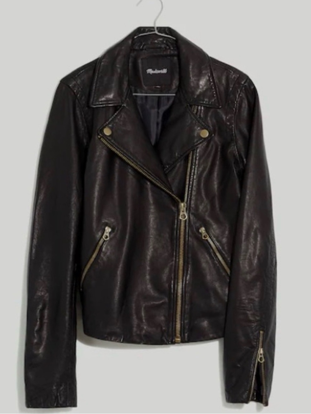 Madewell Washed Leather Jacket - Brass